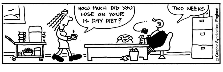 'How much did you lose on your 14 day diet?' 'two weeks.'