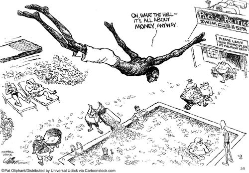 'Oh, what the hell - it's all about money, anyway.'