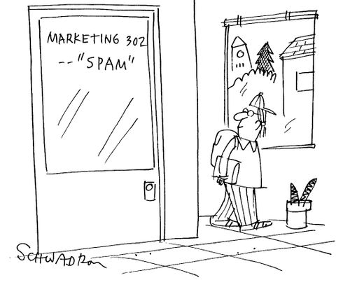 Door to a SPAM advertising company.
