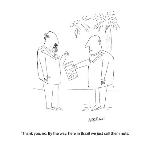 "Thank you, no. By the way, here in Brazil we just call them nuts."