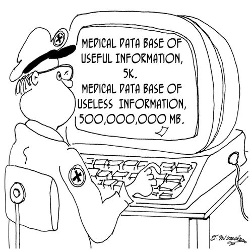Medical Data Base of Useful Information, 5K.  Medical Data base of useless information, 500,000,000 MB.