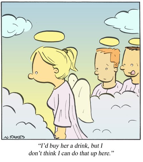'I'd buy her a drink, but I don't think I can do that up here.'
