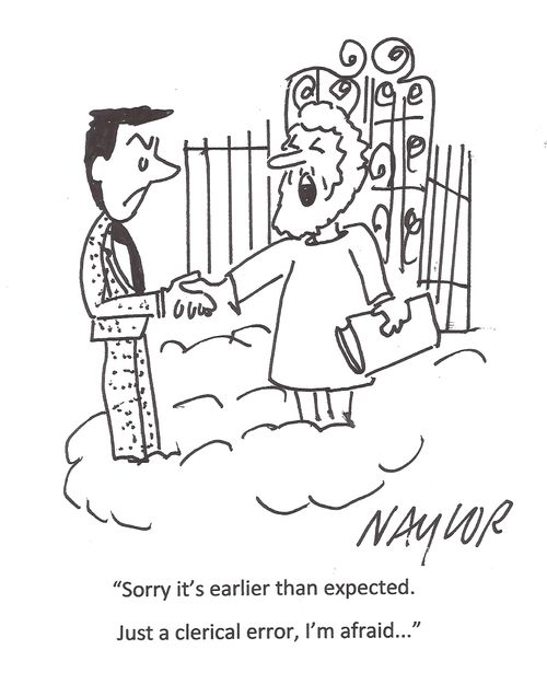 'Sorry it's earlier than expected. Just a clerical error, I'm afraid...'