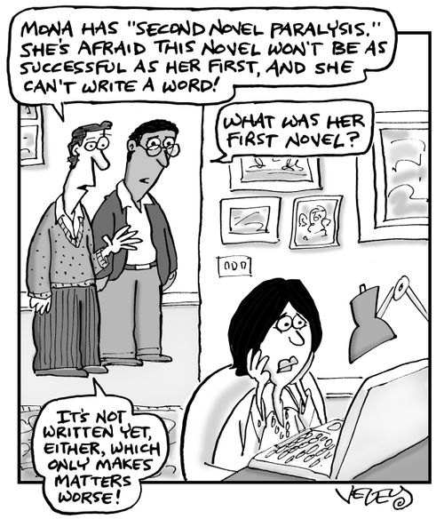 "Mona has 'Second Novel Paralysis...'"