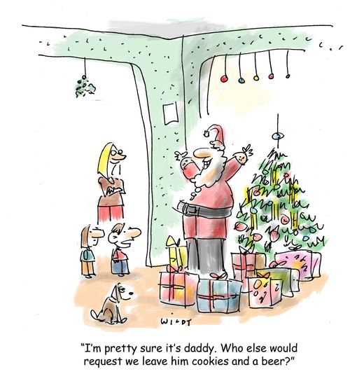 'I'm pretty sure it's daddy. Who else would request we leave him cookies and a beer?'