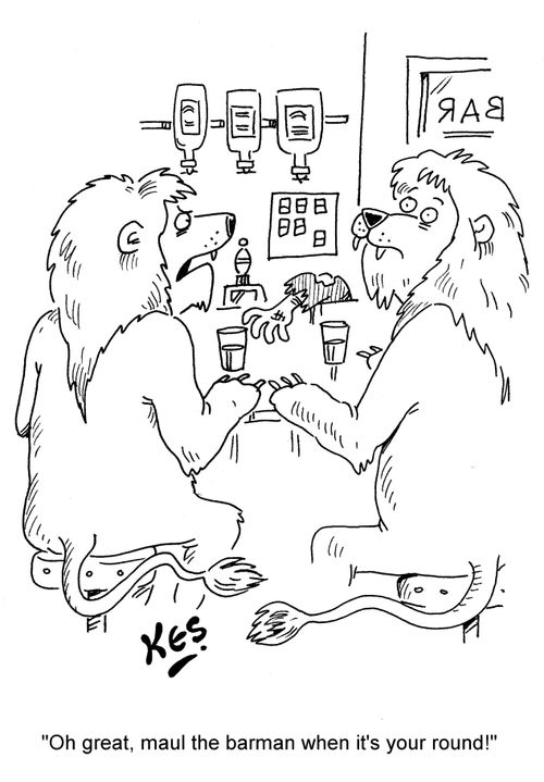 'Oh great, maul the barman when it's your round!'
