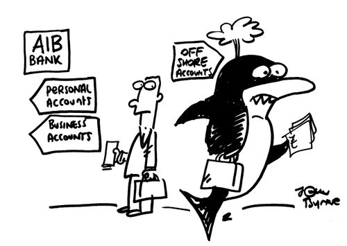Killer whale going towards off shore accounts rather than other accounts