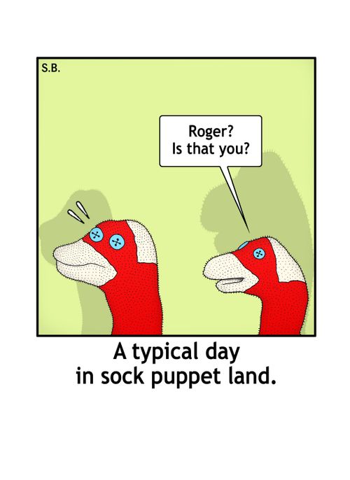 A typical day in sock puppet land.