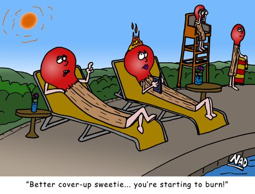 'Better cover-up sweetie, you're starting to burn!'