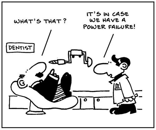 'What's that?' - 'It's in case we have a power failure.'