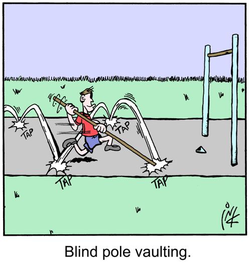 Blind pole vaulting