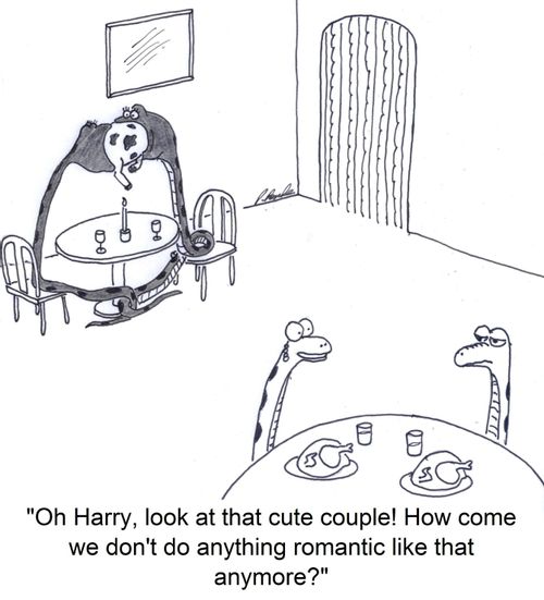 'Oh Harry, look at that cute couple! How come we don't do anything romantic like that anymore?'
