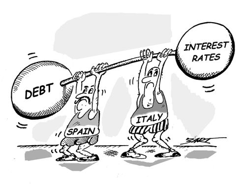 Spain-Italy-Debt-Interest rates