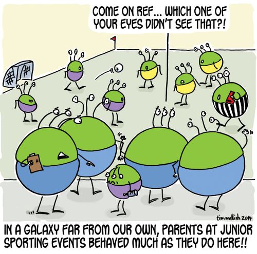 In a galaxy far from our own, parents at junior sporting events behaved much as they do here.
