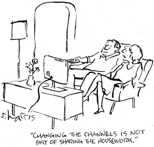'Changing the channels is not part of sharing the housework.'