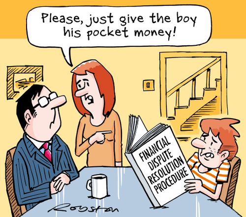 "Please, just give the boy his pocket money!"