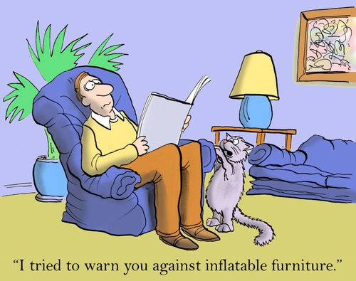 'I tried to warn you against inflatable furniture.'