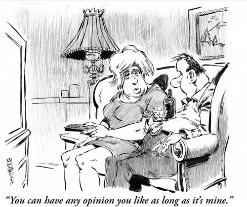 'You can have any opinion you want as long as it's mine.'