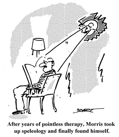 After years of pointless therapy, Morris took up speleology and finally found himself.