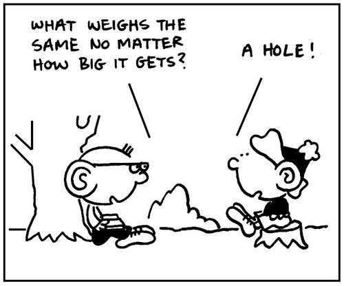 'What weighs the same no matter how big it gets?'