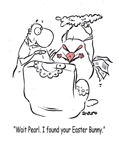 'Wait Pearl. I found your Easter Bunny.'