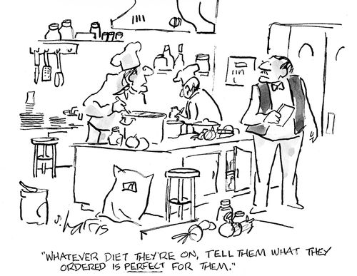 'Whatever diet they're on, tell them what they ordered is perfect for them.'