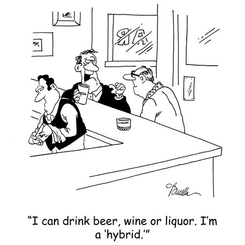 'I can drink beer, wine or liquor. I'm a 'hybrid.''