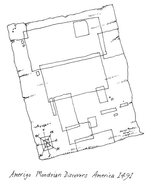 'Amerigo Mondrian discovers America 1491'