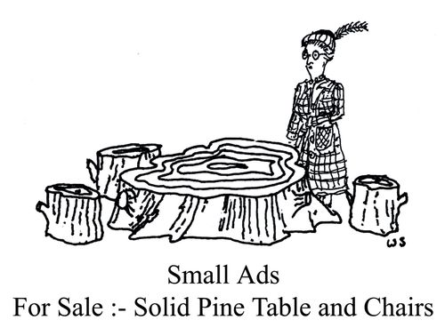 Small Ads. For Sale :- Solid Pine Table and Chairs.