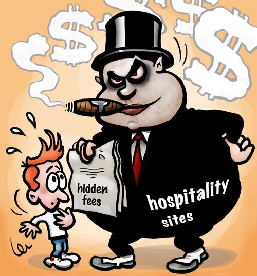 Hidden fees on hospitality sites