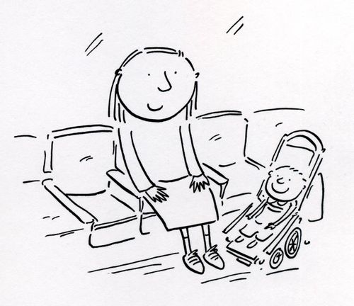 Mum on the tube.