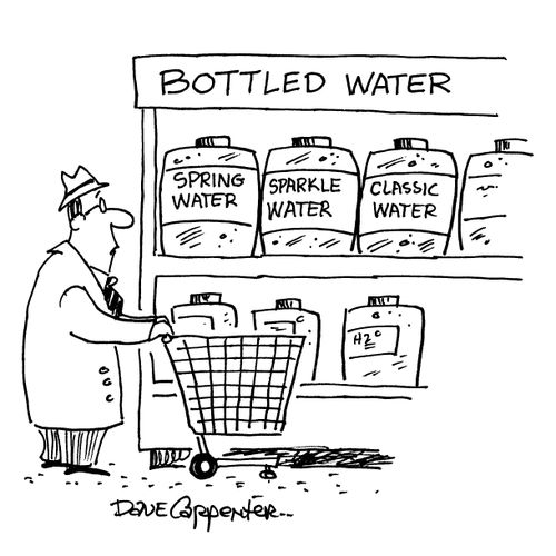 Bottled water - Spring, sparkle and classic.