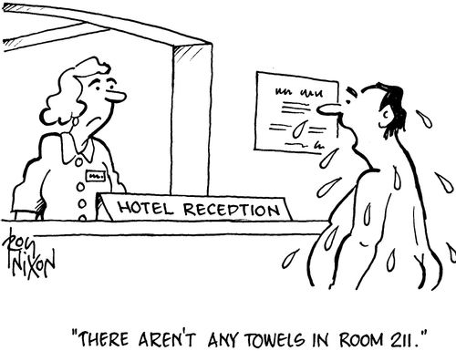 'There aren't any towels in room 211.'