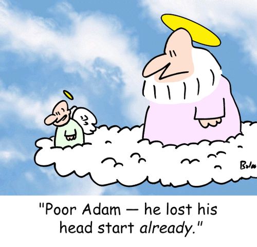 'Poor Adam -- he lost his head start ALREADY.'