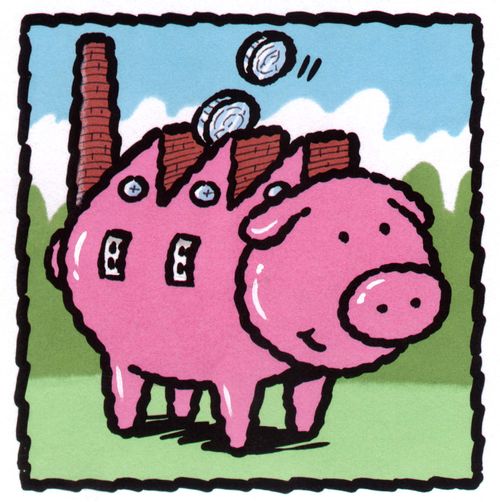 Piggy bank #4: factory.