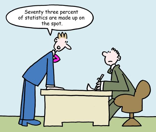 'Seventy three percent of statistics are made up on the spot.'