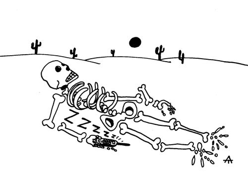 Skeleton with a ringing phone.