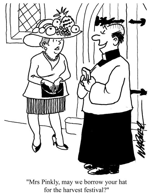 "May we borrow your hat for the harvest festival?"