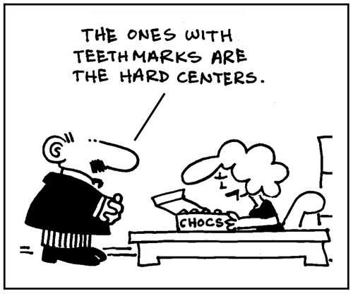 'The ones with the teethmarks are the had centers.'