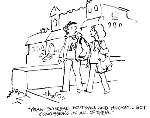 'Yeah - baseball, football and hockey...got concussions in all of them.'