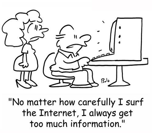 'No matter how carefully I surf the Internet, I always get too much information.'