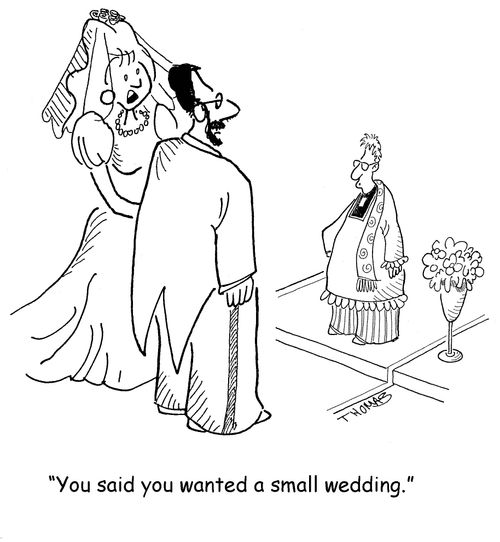 "You said you wanted a small wedding."