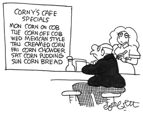 Cafe offers corn several ways.