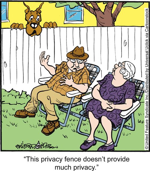 'This privacy fence doesn't provide much privacy.'