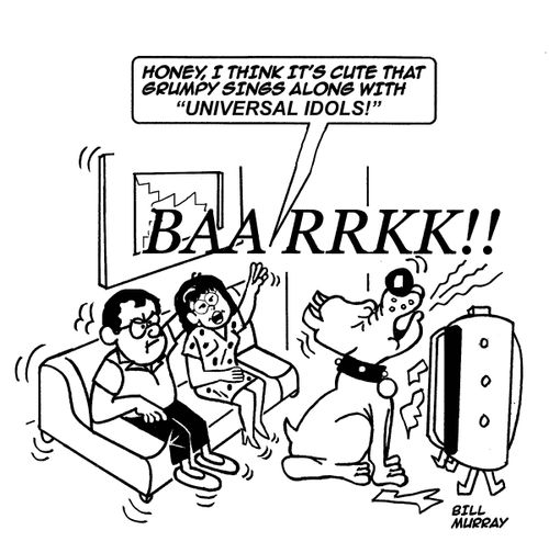 'Honey, I think it's cute that grumpy sings along with universal idols.'