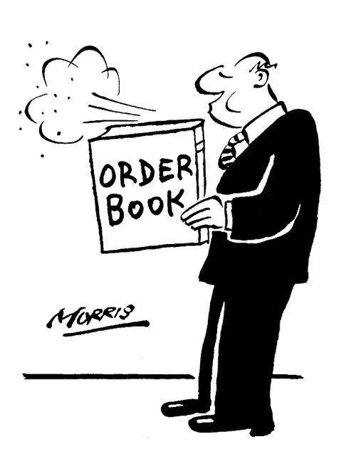 Blowing dust off an order book.