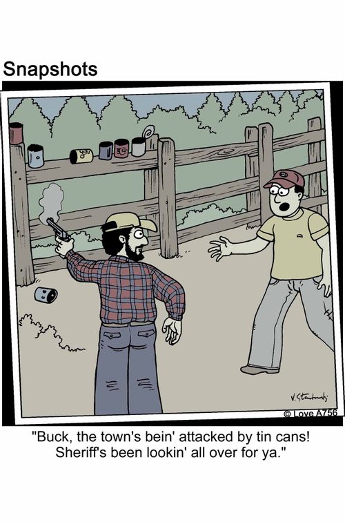 'Buck, the town's bein' attacked by thin cans! Sheriff's been lookin' all over for ya.'