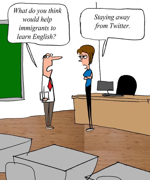 'What do you think would help immigrants to learn English?" 