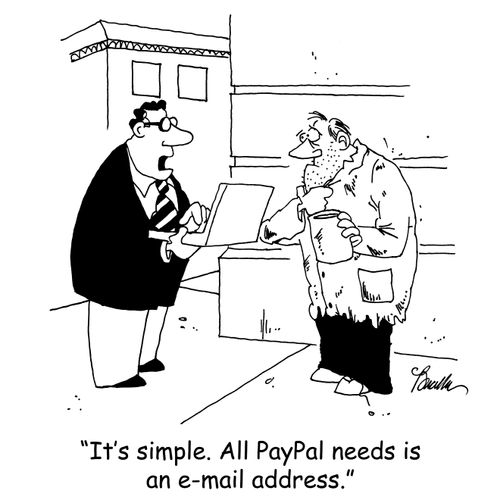 'It's simple. All PayPal needs is an e-mail address.'