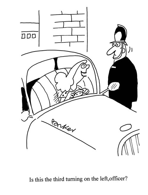 'Is this the third turning on the left,Officer?'
